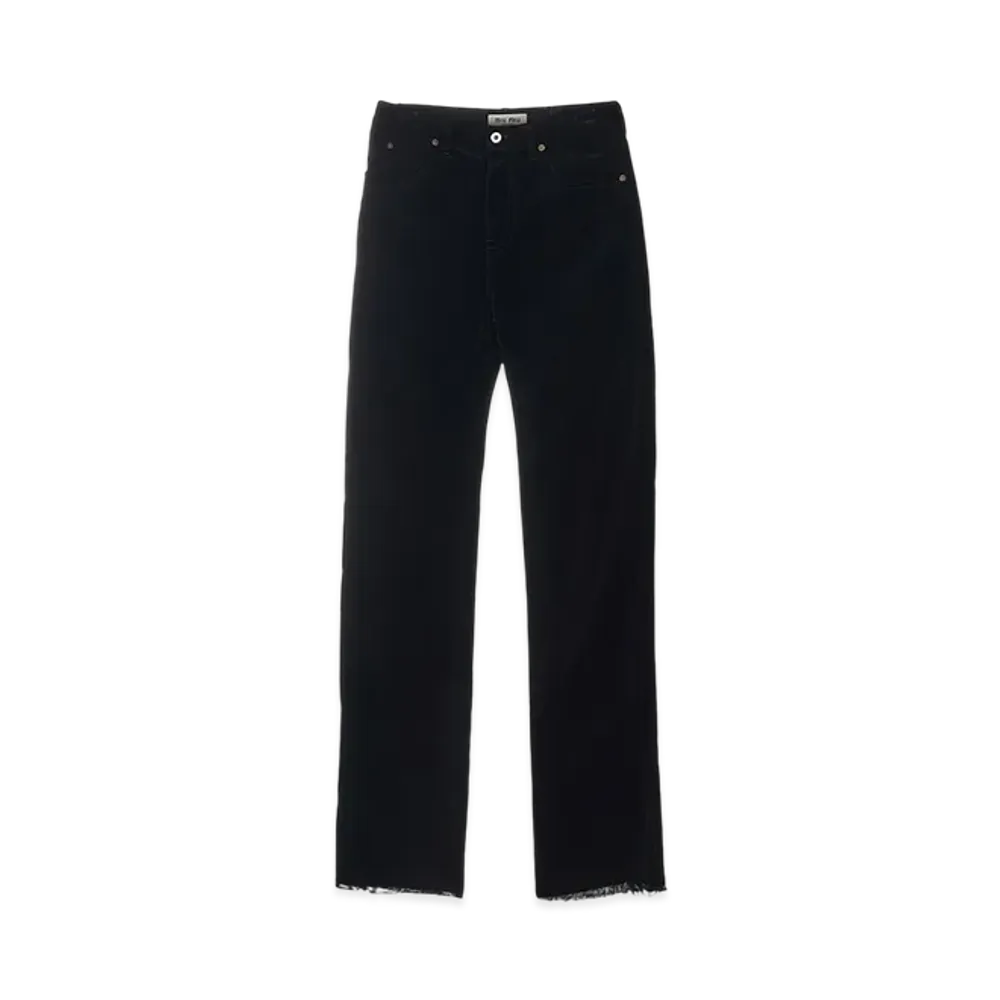 MIU MIU Women's Washed Velvet Pants "Black"