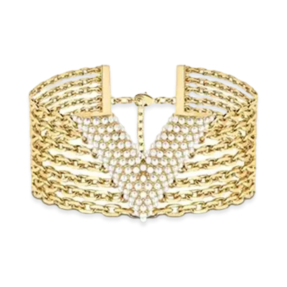 Louis Vuitton Manchette Essential V Pearl Bracelet