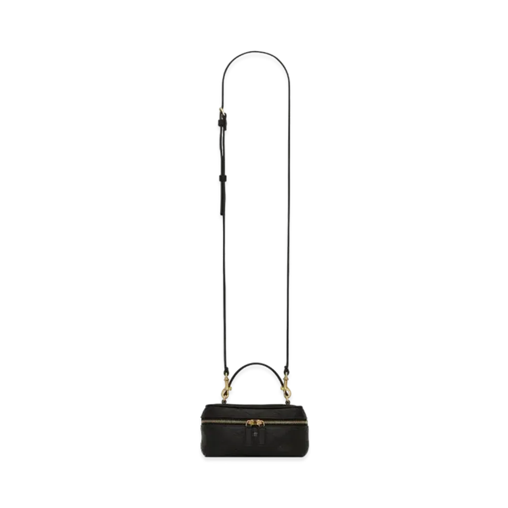 SAINT LAURENT Mini Saint Laurent Vanity Case In Quilted Lambskin "Black"