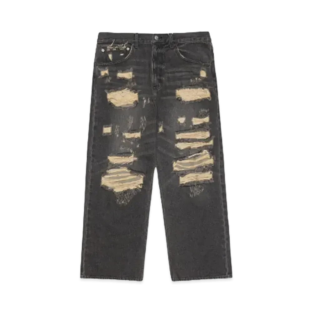 F-LAGSTUF-F DENIM BORO BAGGIE PANTS "BLACK"