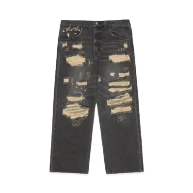 F-LAGSTUF-F DENIM BORO BAGGIE PANTS "BLACK"