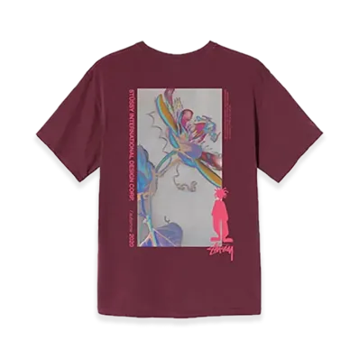 Stussy Delusion Pig Dyed Tee "Burgundy"