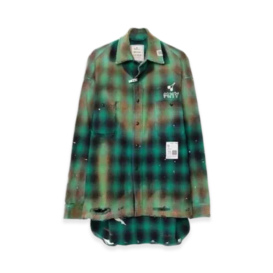 Maison MIHARA YASUHIRO Vintage-Like Check Shirt "Green"