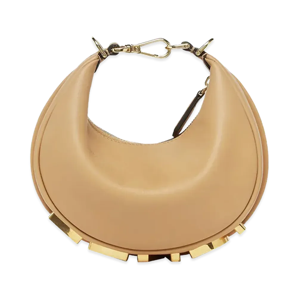 FENDI Women's Graphy Mini in Leather "Beige"