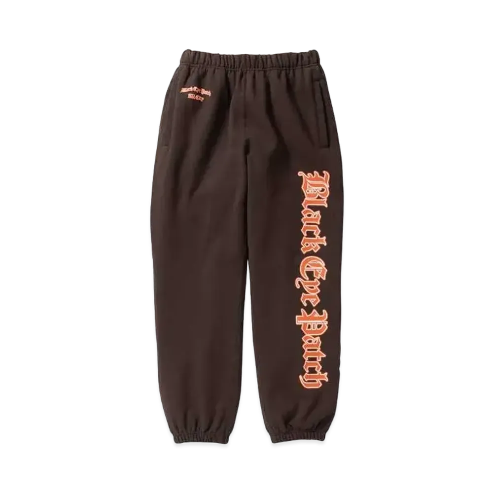 BlackEyePatch ALL CITY BLACKLETTER SWEAT PANTS "Dark Brown"