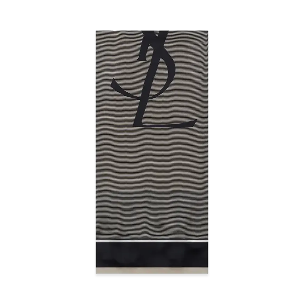 Saint Laurent Cassandre Striped Stole "Blue"