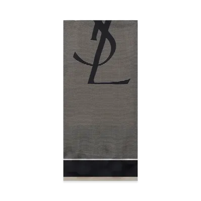 Saint Laurent Cassandre Striped Stole "Blue"