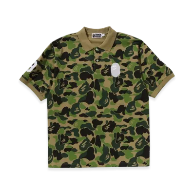 A BATHING APE ABC Camo Large Ape Head Polo "Green"