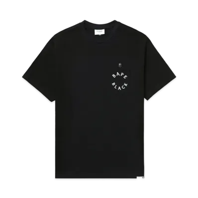 A BATHING APE Bape Black Ape Head Stitch Logo Pocket Tee "Black"