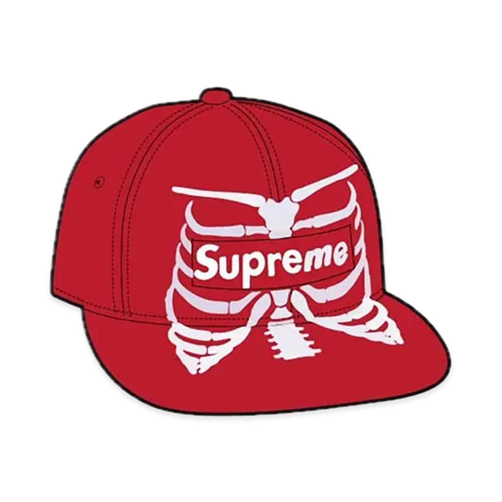 Supreme Bones Box Logo New Era "Red"