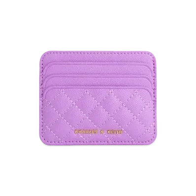CHARLES & KEITH Cleo Quilt Card Holder "Violet"