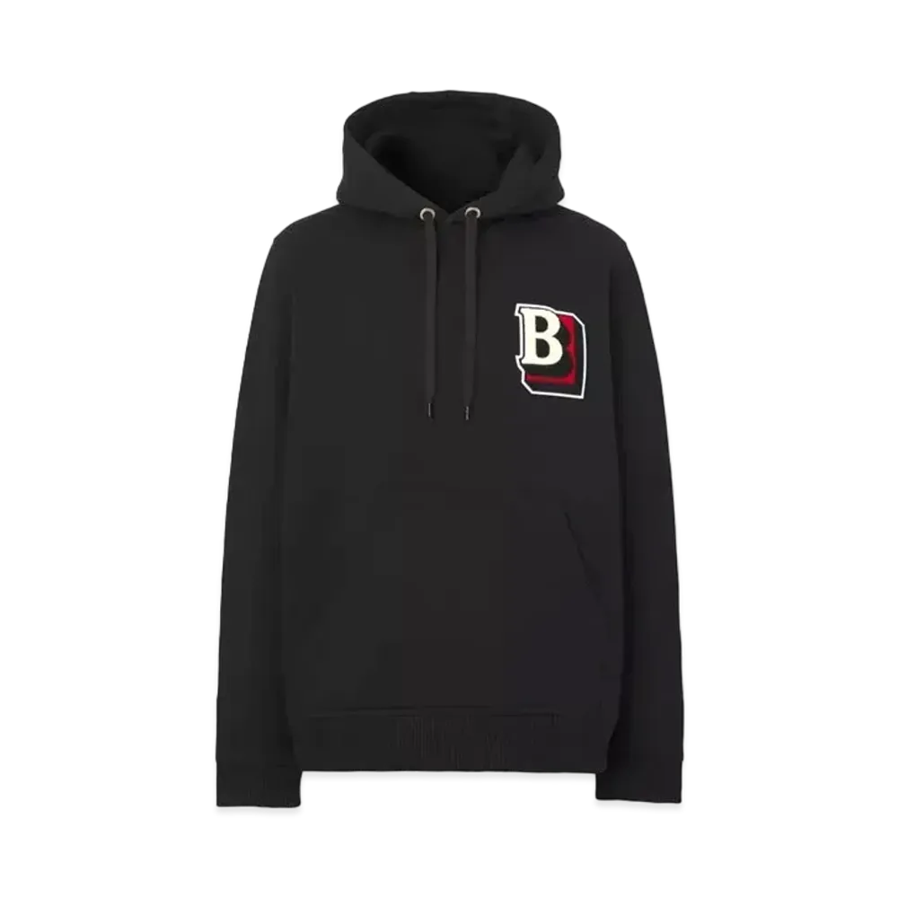 Burberry Letter Graphic Cotton Blend Hoodie "Black"