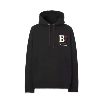 Burberry Letter Graphic Cotton Blend Hoodie "Black"