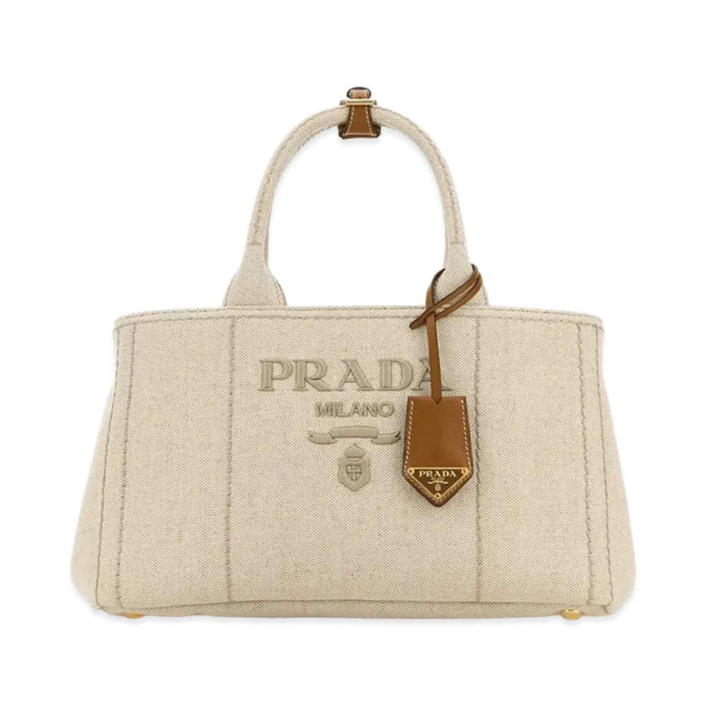 PRADA Women's Canvas Shopping Bag "Beige"