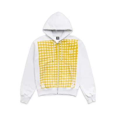 Stussy Printed Pattern Zip Hoodie "Yellow Gingham"