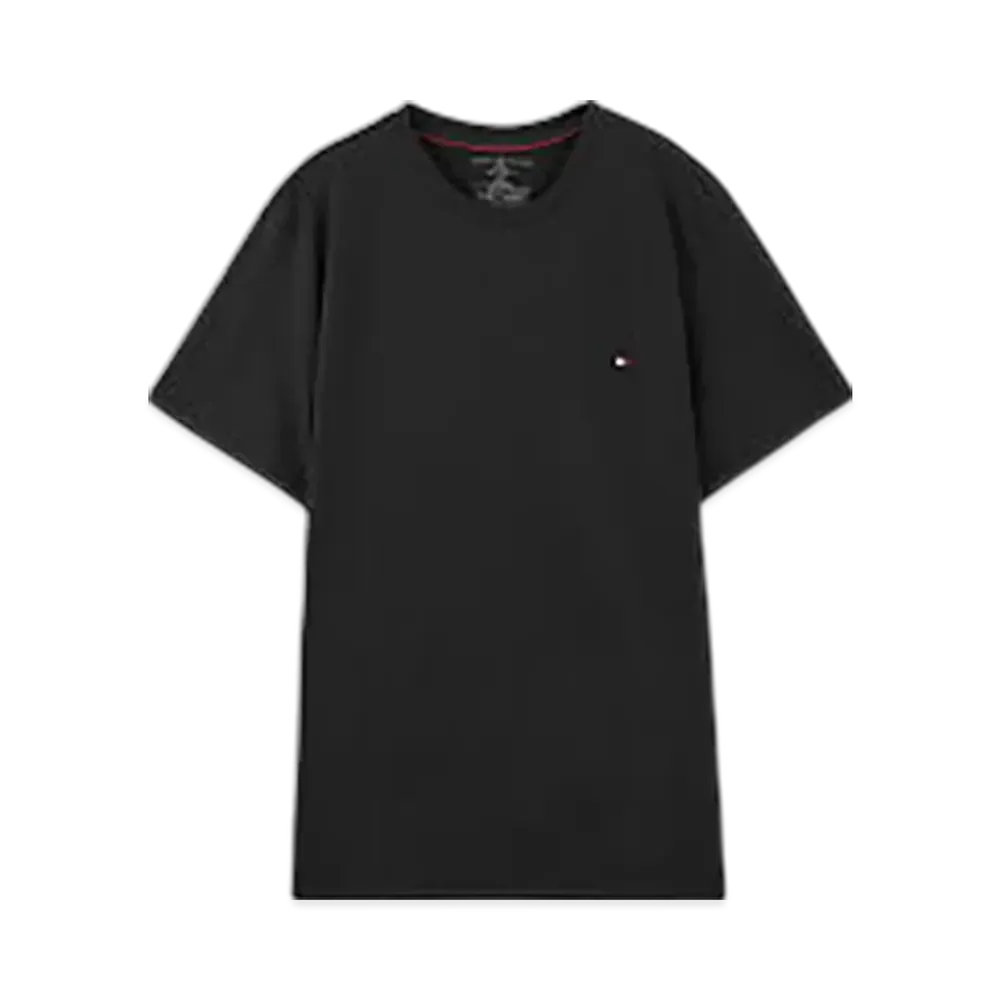 TOMMY HILFIGER Crew Neck Cotton Stretch Tee "Black"