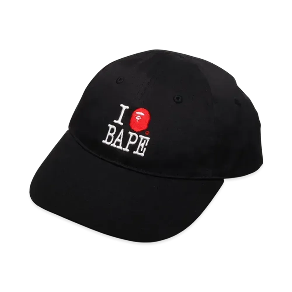 A BATHING APELogo Cotton Twill Cap "Black"