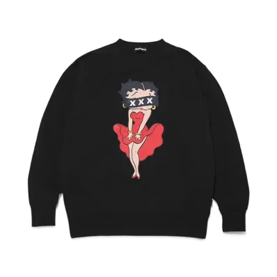 GOD SELECTION XXX x Betty Boop Sweatshirts GX-A24-BBCN-01 "Black"