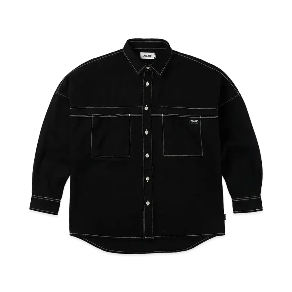 PALACE Stitch Up Drop Shoulder Shirt "Black"