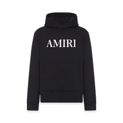 AMIRI Cotton Hoodie With Front Logo "Black"