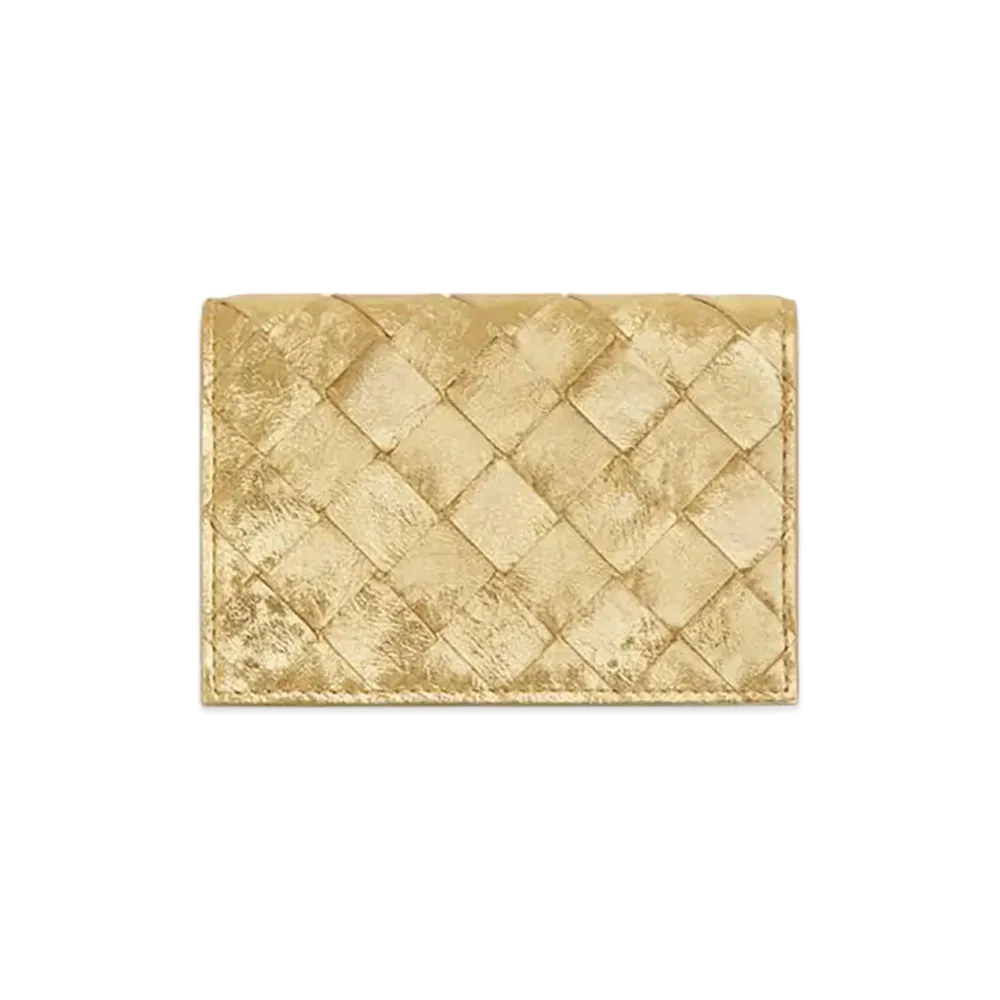 Bottega Veneta Intrecciato Business Card Case "Gold"