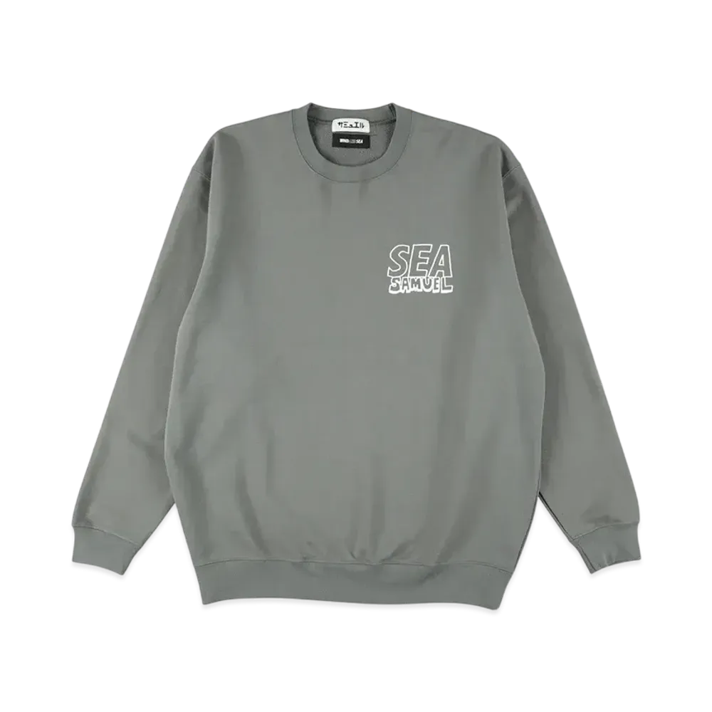 WIND AND SEA x SAMUEL Crewneck Sweatshirt (Radio Cassete) "Green"