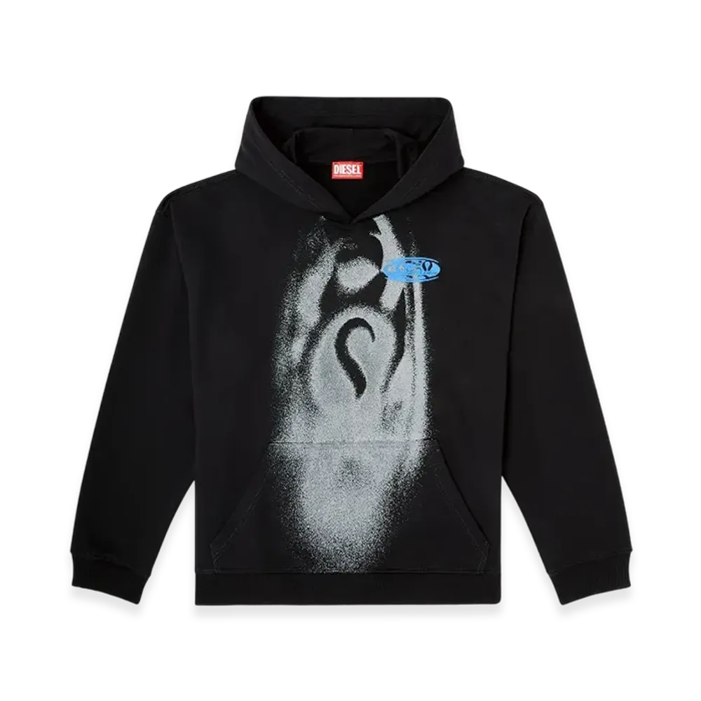 Diesel S-Boxt-Hood-T3 Hoodie With Spray-Effect Print "Black"
