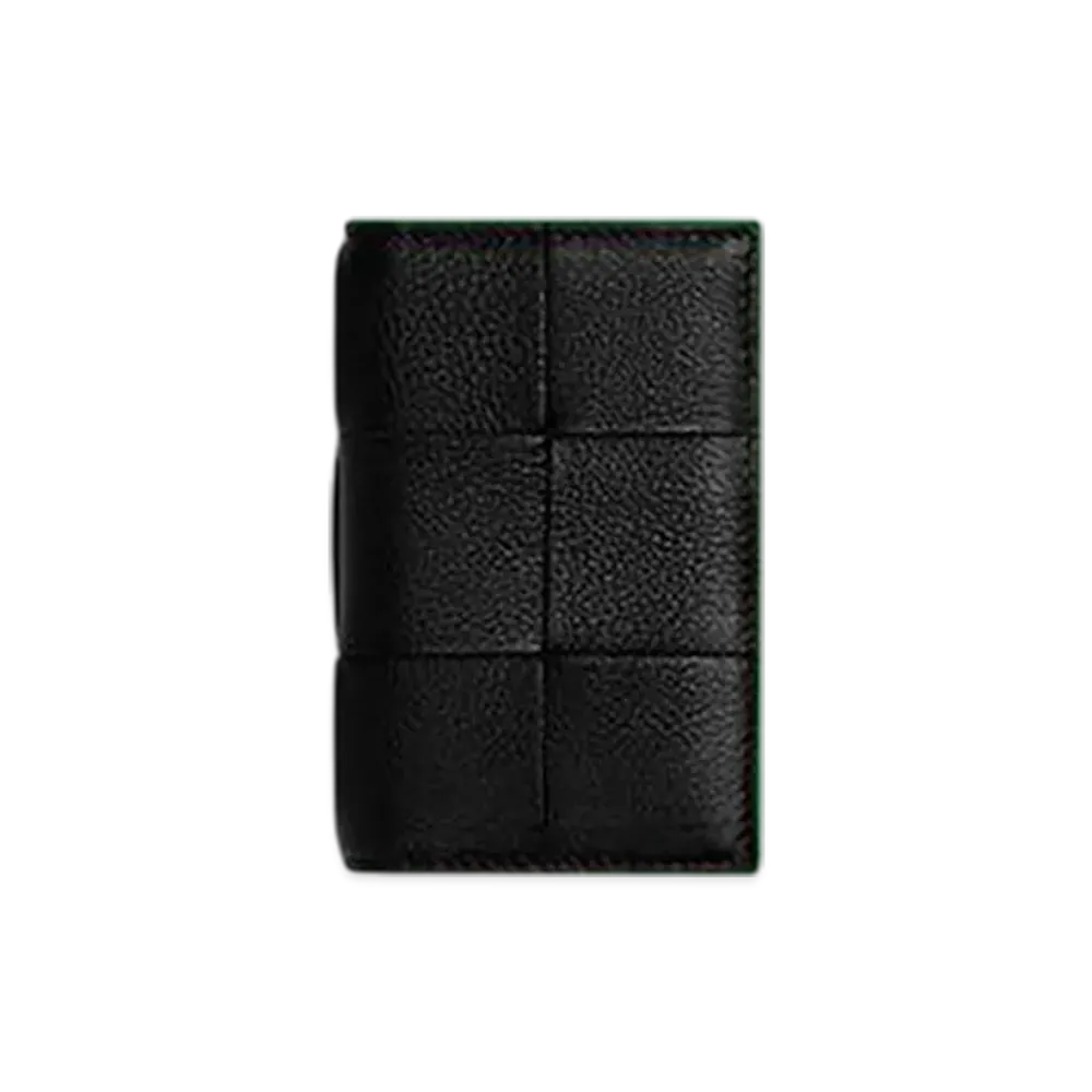 Bottega Veneta Cassette Flap Card Case "Black/Parakeet"