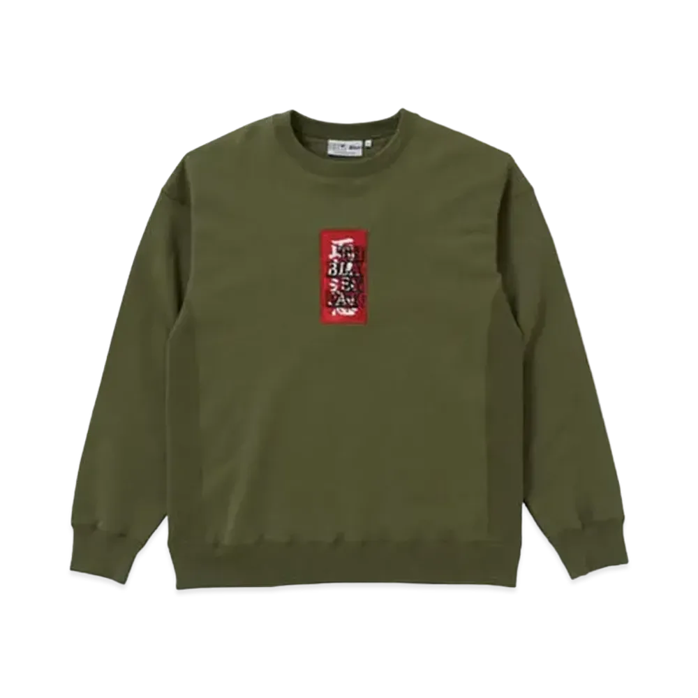 BlackEyePatch HANDLE WITH CARE CREW SWEAT "Olive"