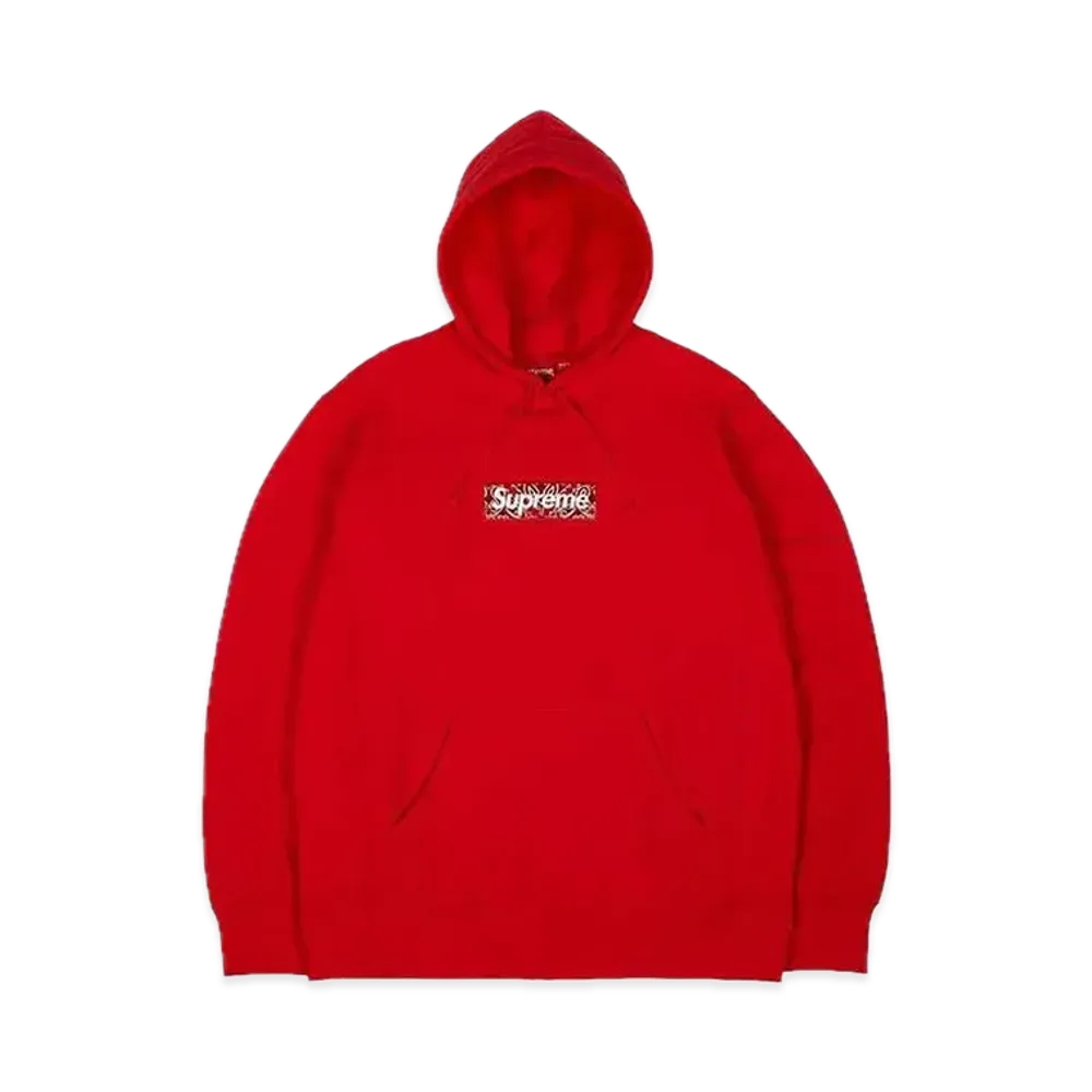 Supreme Bandana Box Logo Hooded Sweatshirt "Red"