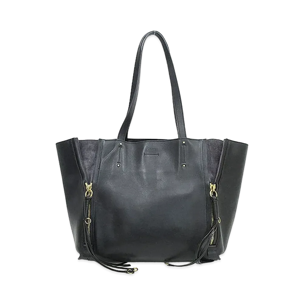 Chloe MILO Leather Tote Bag "Black"