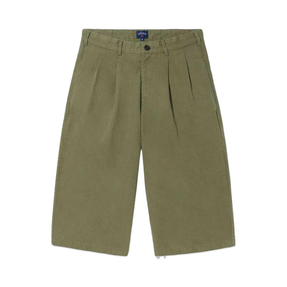 Noah Herringbone Capri Pant "Army Green"