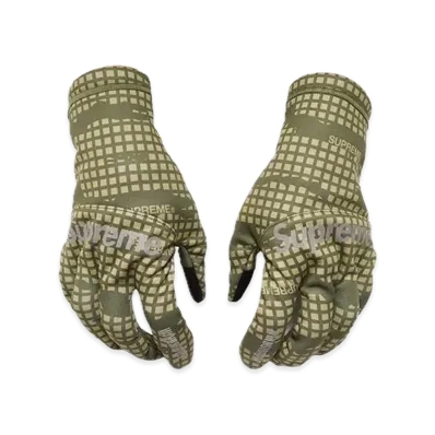 Supreme Windstopper Gloves "Olive Grid Camo"