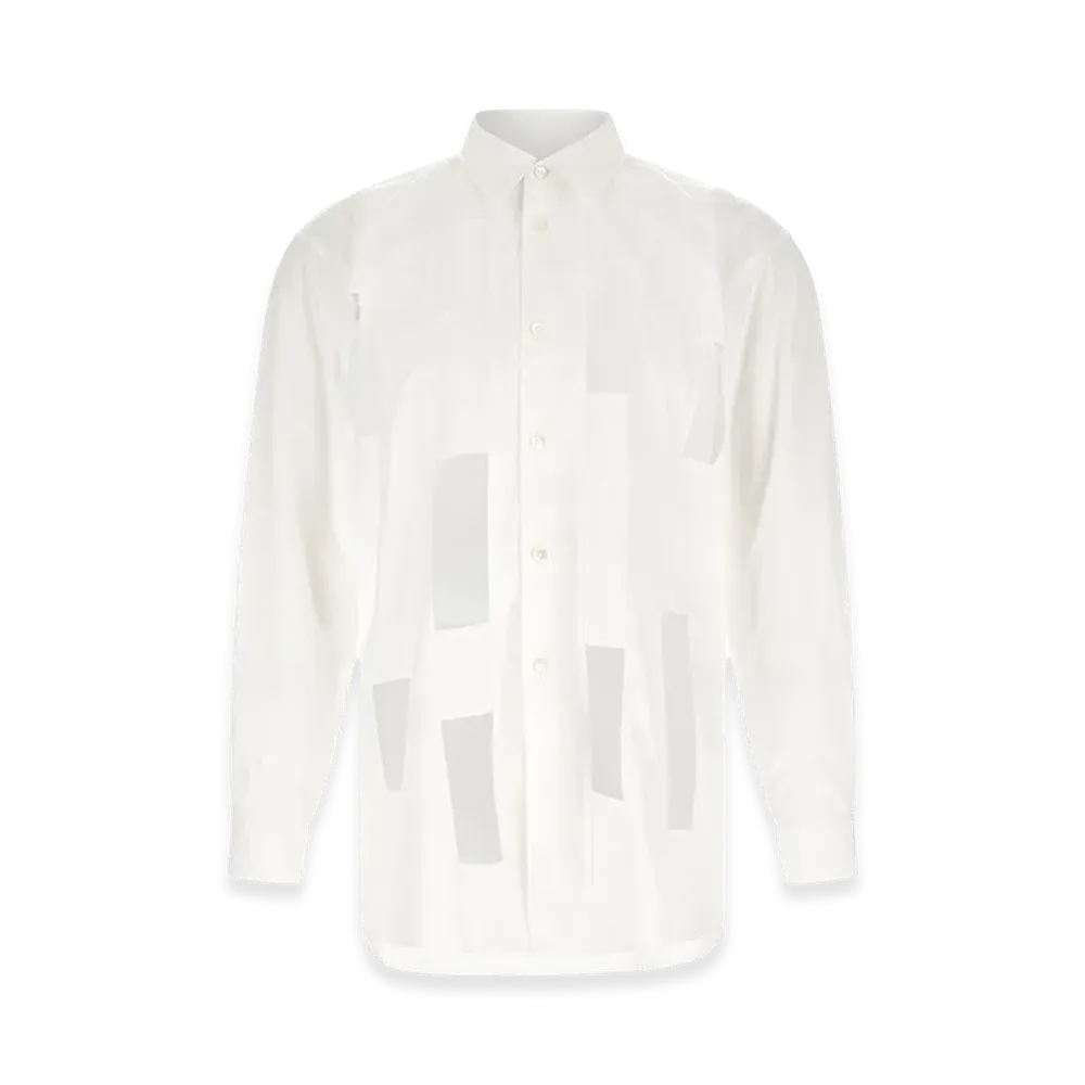 COMME des GARCONS HOMME Geometric Cut-Out Shirt "White"