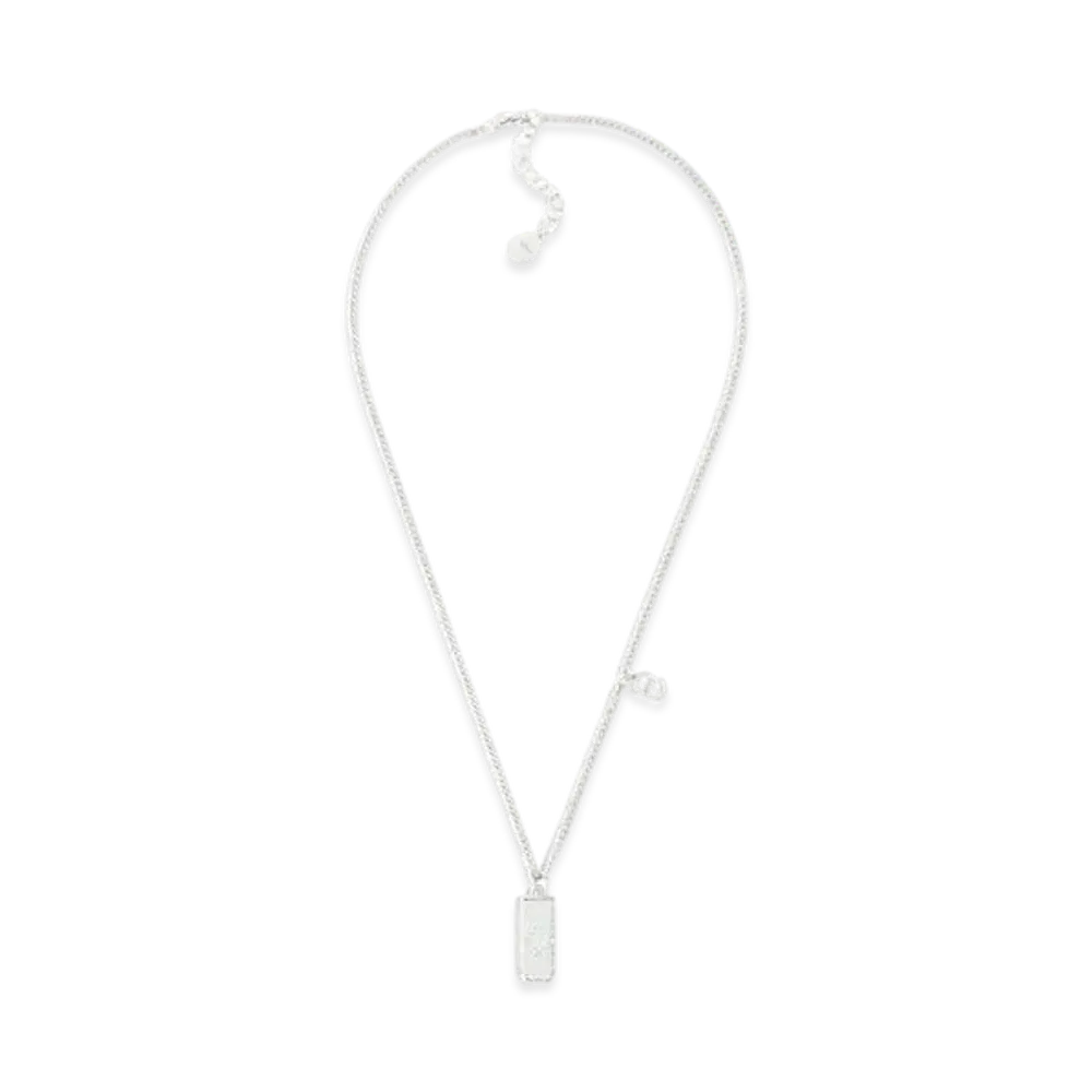 Dior Cannage Plate Pendant Necklace "Silver"