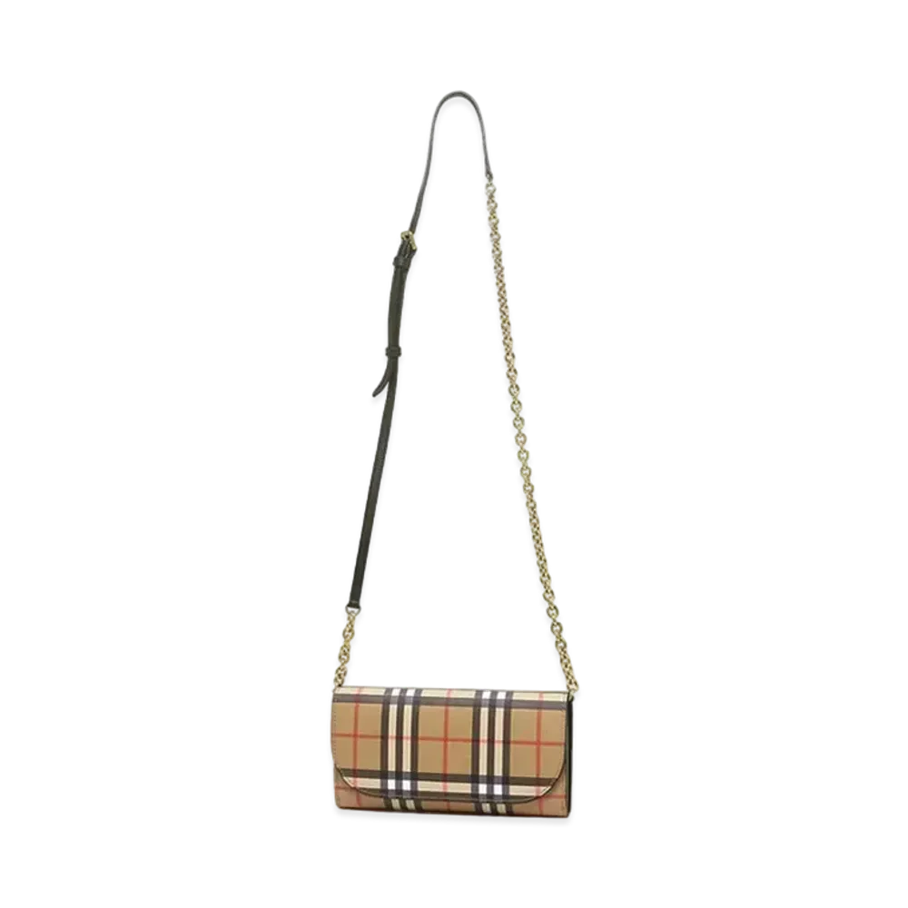 Burberry Check Chain Wallet