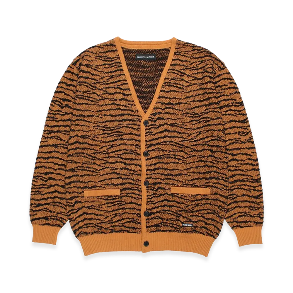 WACKO MARIA Tiger Jacquard Knit Cardigan "Orange"