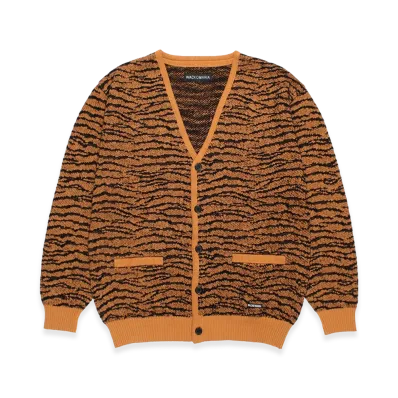 WACKO MARIA Tiger Jacquard Knit Cardigan "Orange"