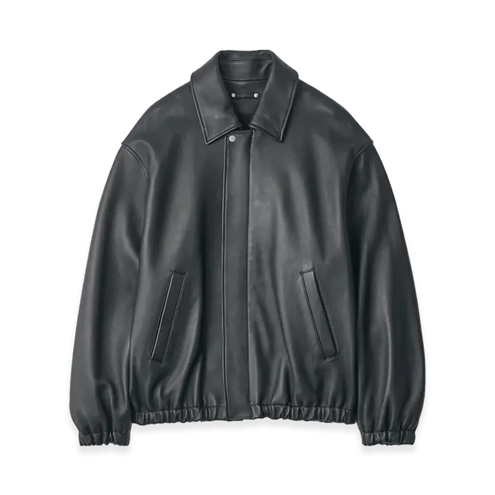 ssstein Sheep Leather Zip Short Jacket "Black"