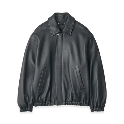 ssstein Sheep Leather Zip Short Jacket "Black"