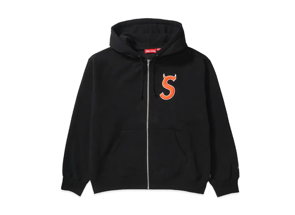 Supreme Devil S Logo Zip Up Hooded Sweatshirt "Black"