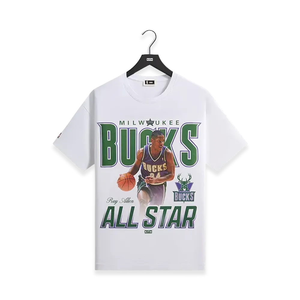 Kith x NBA All-Star Milwaukee Bucks Ray Allen Vintage Tee "White"