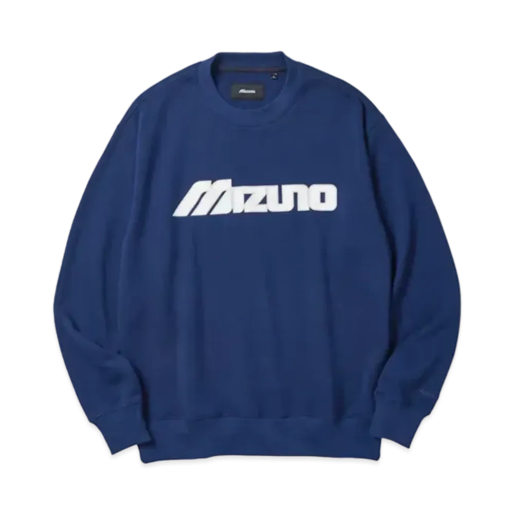 MIZUNO x New Vintage Golf Classic Logo Print Crew Sweat "Navy"