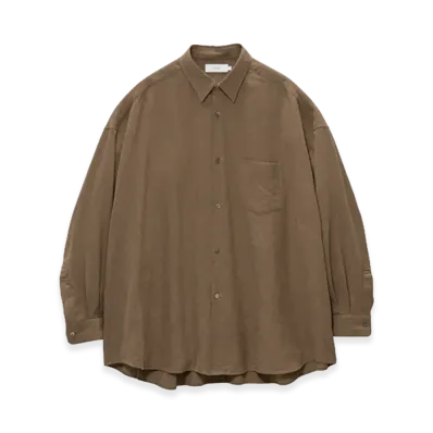 Graphpaper Linen Cupro L/S Oversized Regular Collar Shirt "Brown"