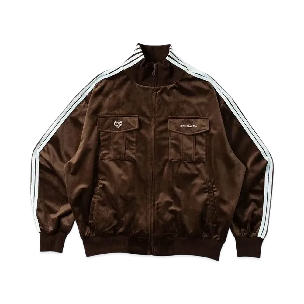 HTH velor track jacket "BROWN"
