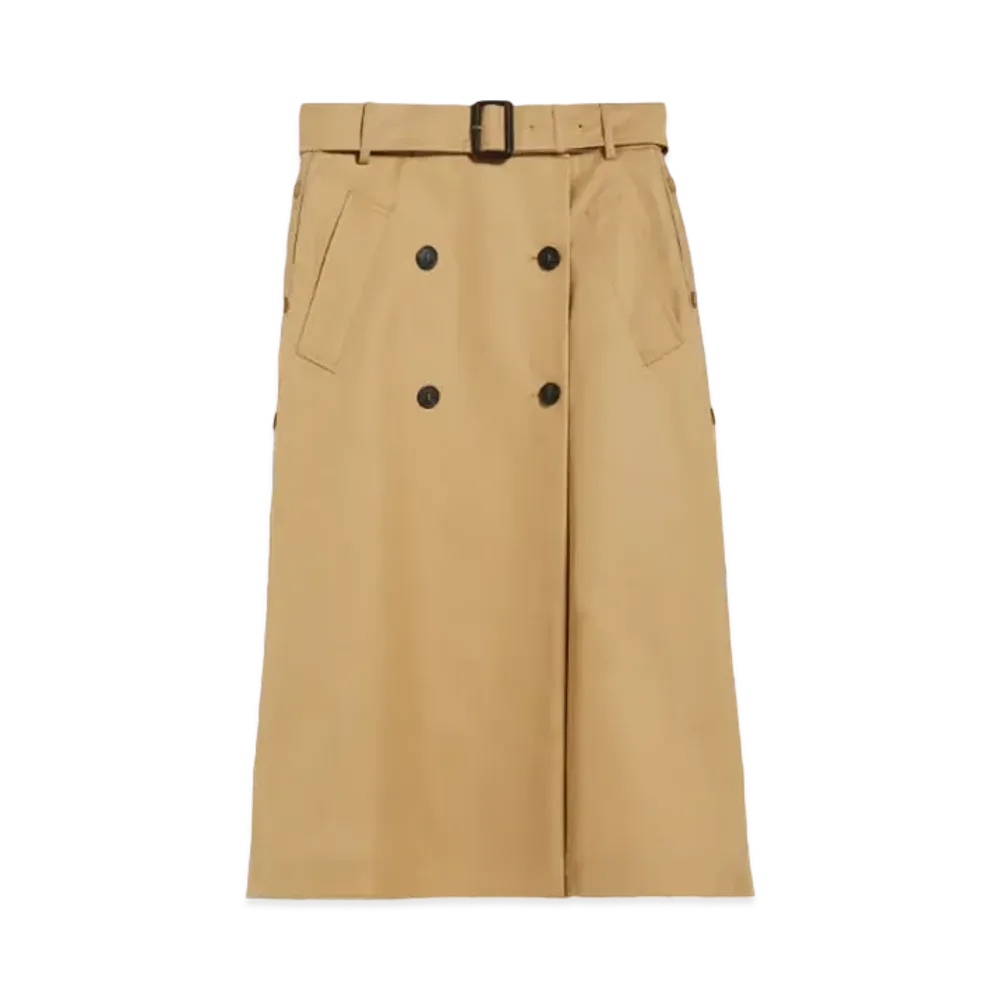 Max Mara Nebbia Gabardine Wrap Skirt "Beige"