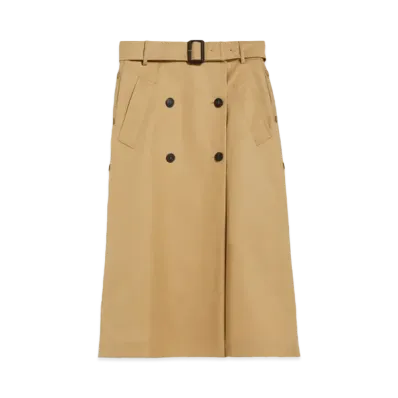 Max Mara Nebbia Gabardine Wrap Skirt "Beige"