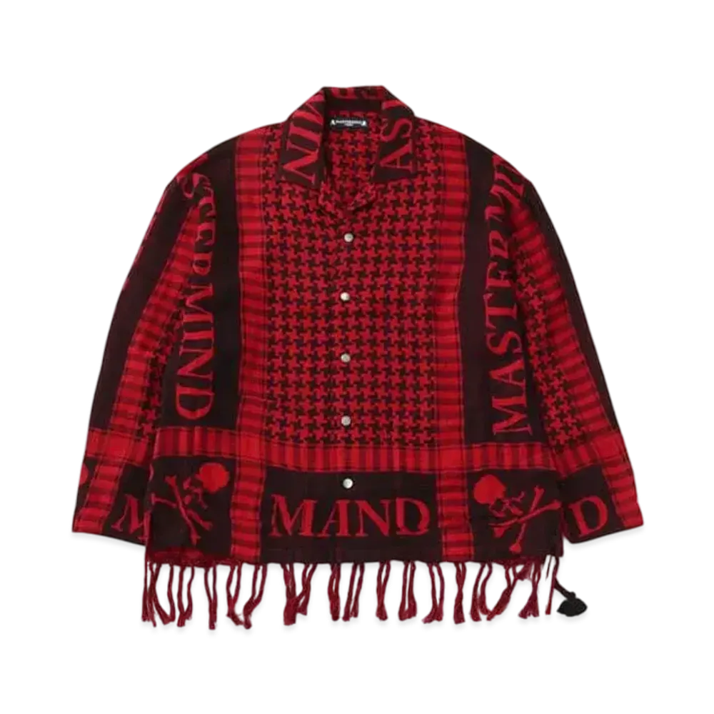 mastermind WORLD Fringe Stole LS Shirt "Red"