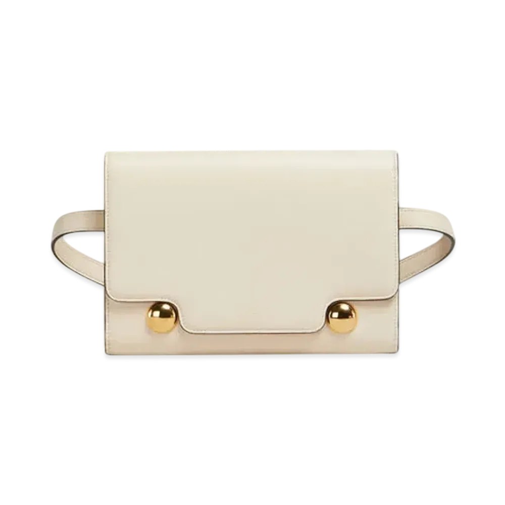 Marni Leather Trunkaroo Bum Bag "Shell"