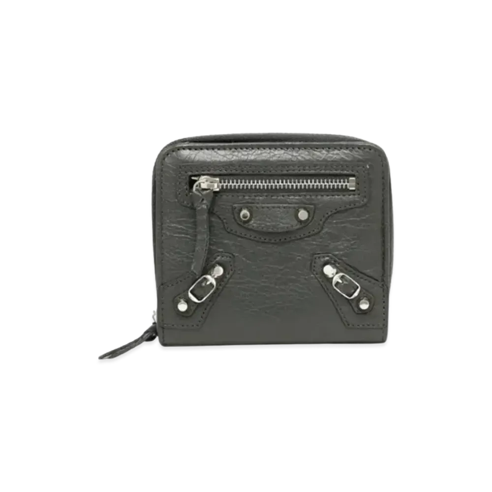 BALENCIAGA Classic Sheepskin Wallet "Gray"